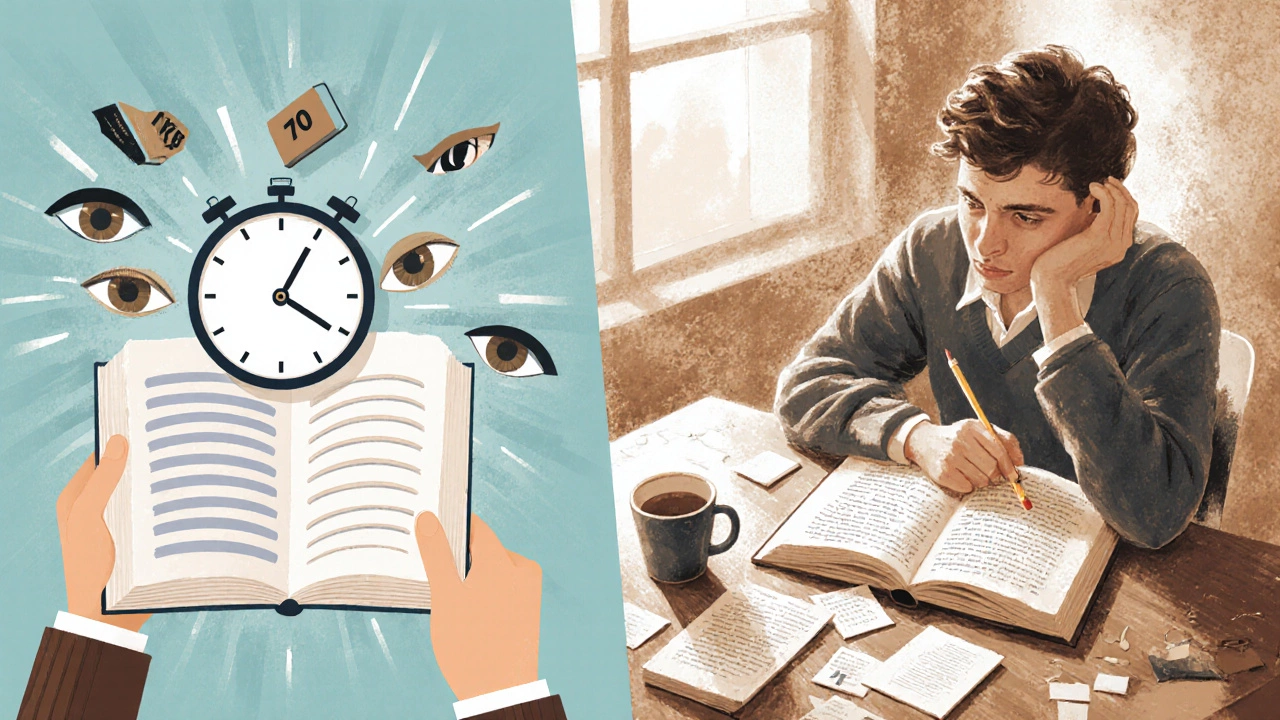 Два читателя: один быстро листает детектив, другой с карандашом анализирует классику.