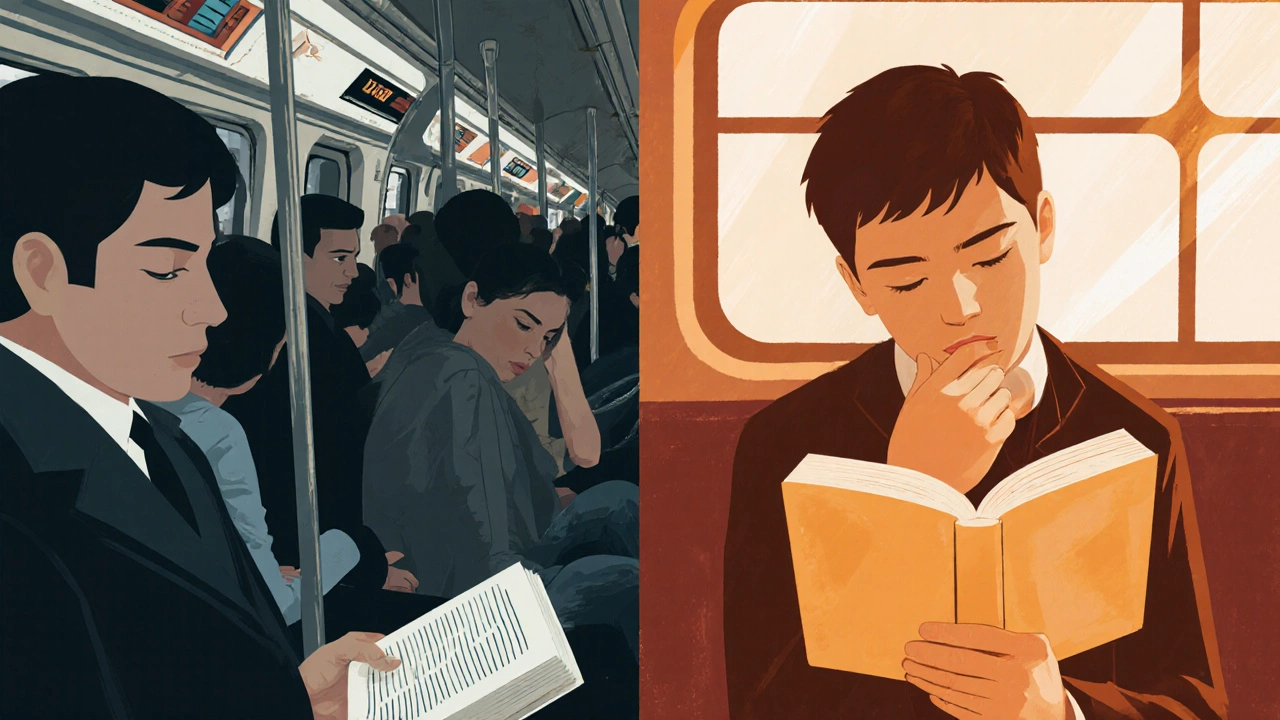 Сравнение пассивного и активного чтения: в метро и во время размышлений.