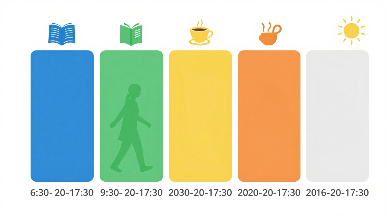 График дня с чередованием чтения и перерывов, показывающий эффективное распределение времени