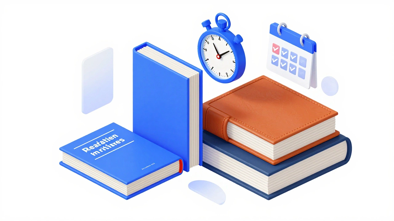 Изометрическая иллюстрация разных книг, секундомера и трекера привычек