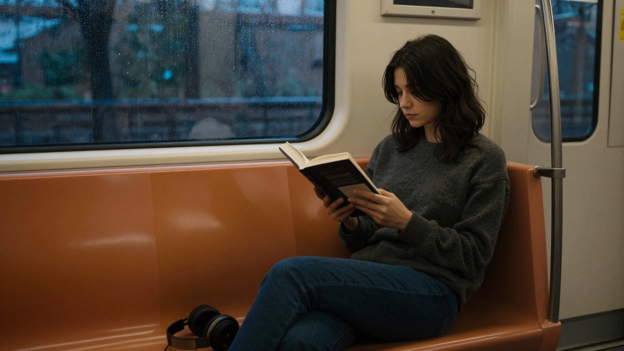 Чтение книги в уютном уголке во время дождя