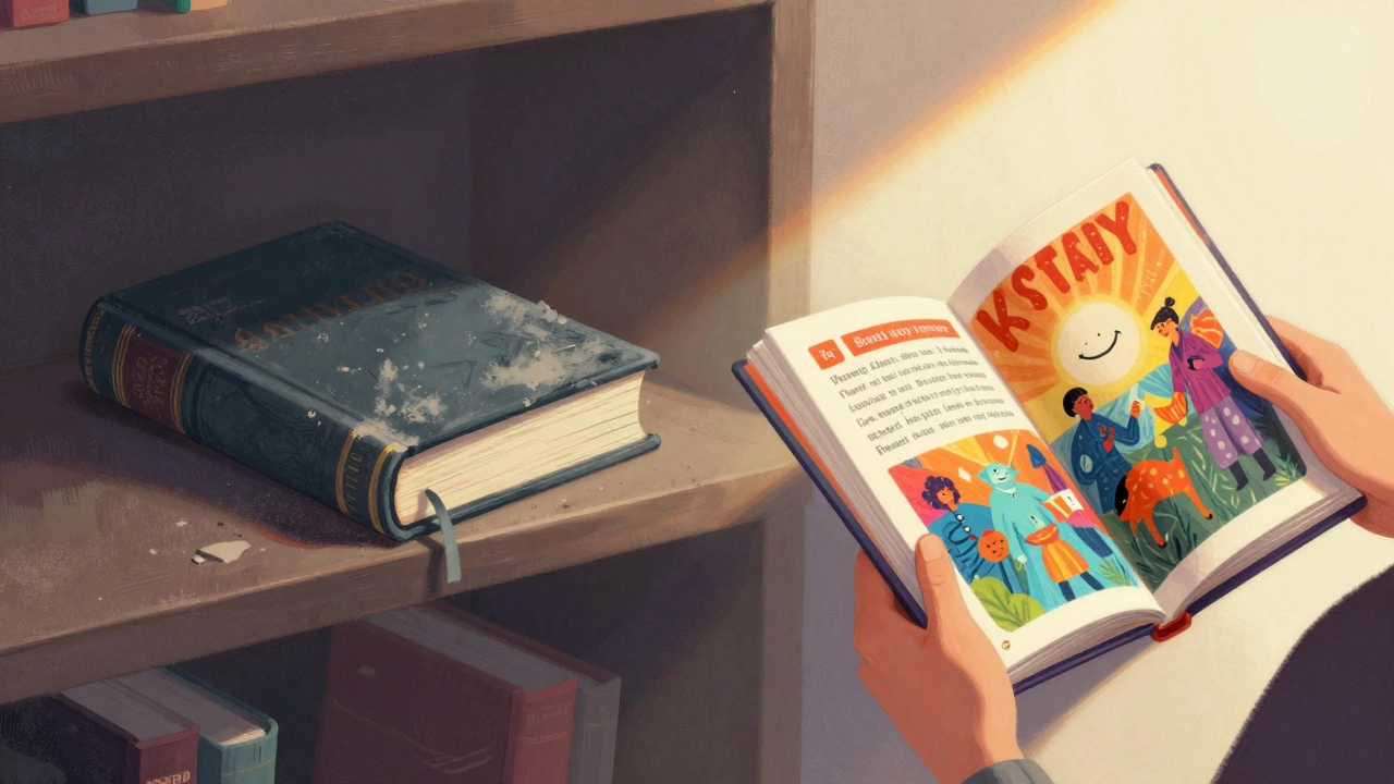 Контраст между невостребованной книгой и любимым чтением