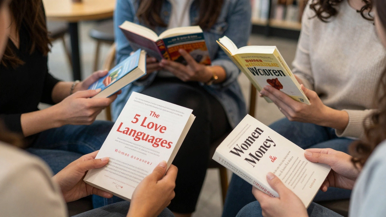 Руки с книгами о отношениях и финансах